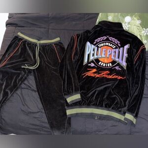 Pelle Pelle black velour tracksuit 

Worn 1 time very clean